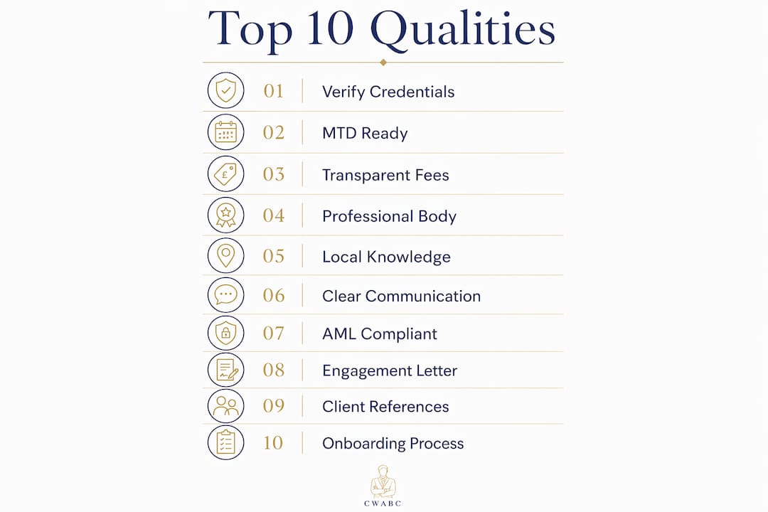 Infographic listing 10 key accountant qualities