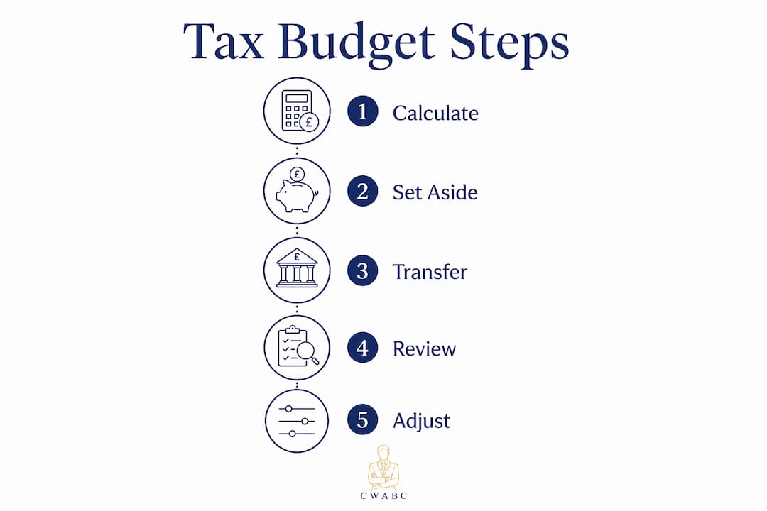 Infographic outlining tax budgeting steps