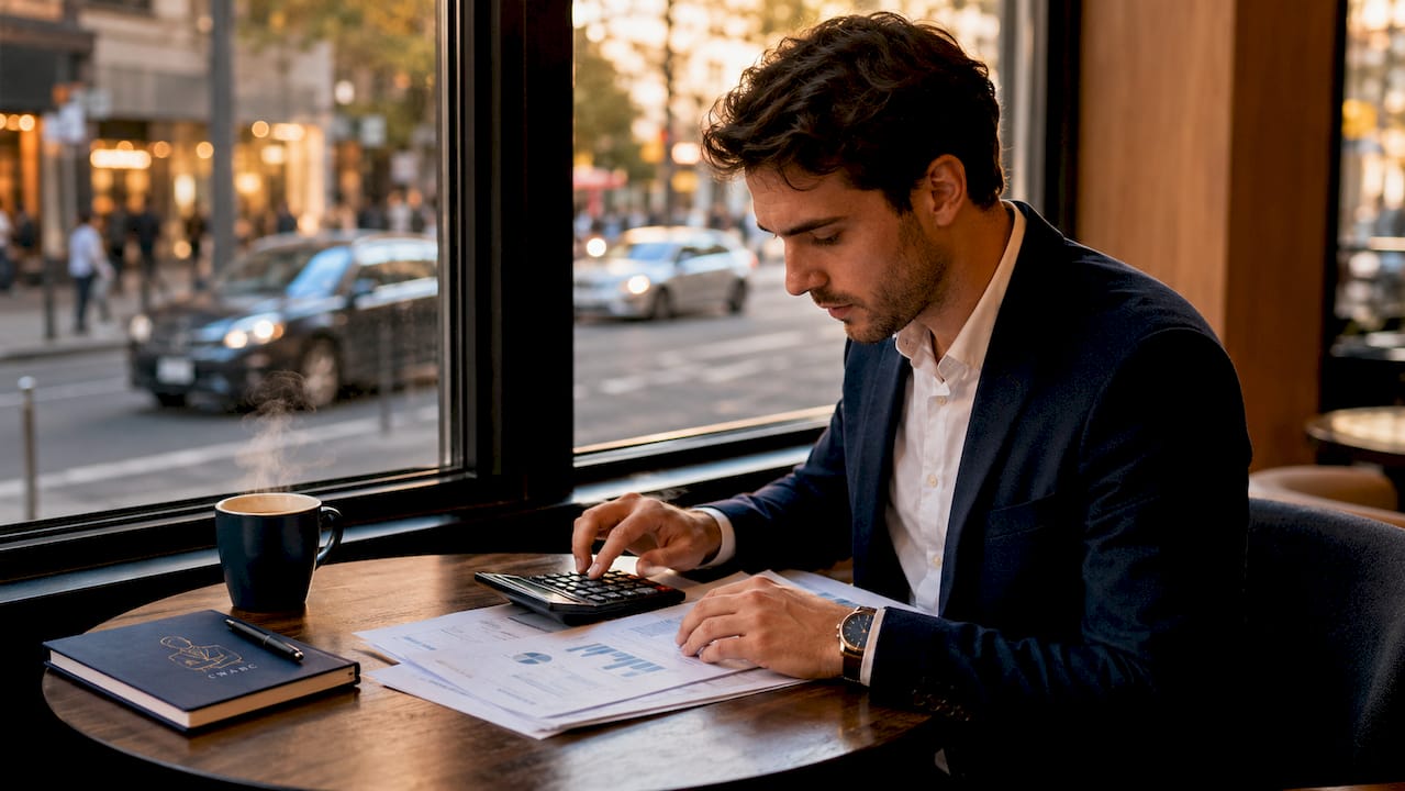 Accountant hands calculating sole trader tax