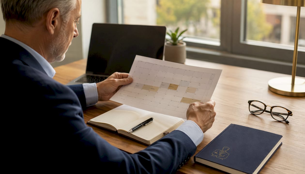 Hands holding VAT submission deadline calendar