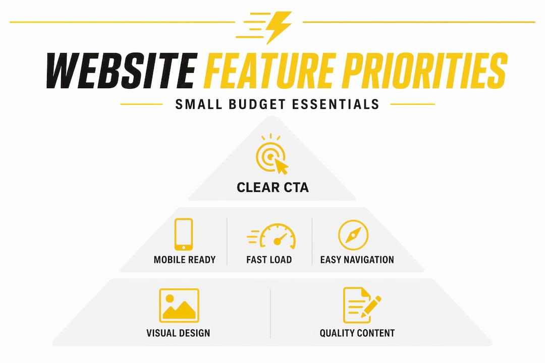 Hierarchy pyramid of essential website features