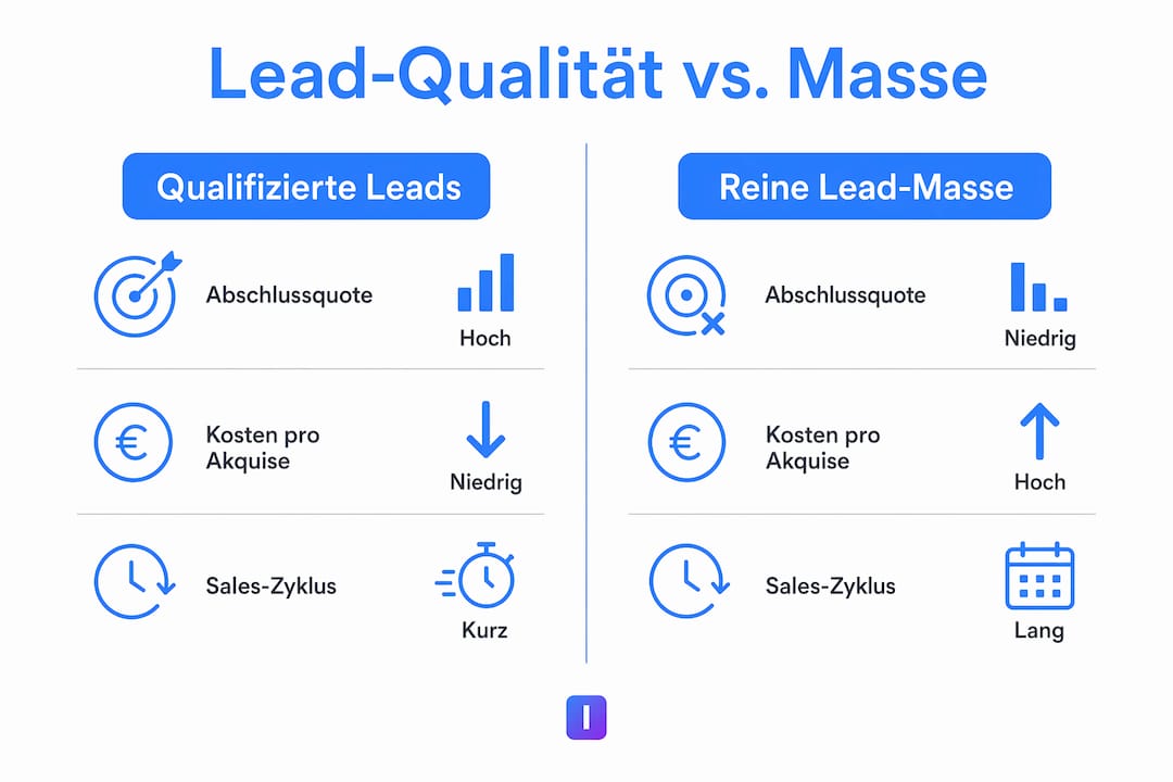 Infografik: Qualifizierte Leads versus Lead-Volumen – Ein KPI-Vergleich auf einen Blick