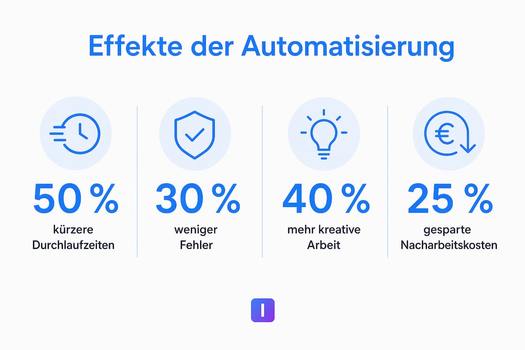 Eine anschauliche Infografik verdeutlicht, wie Automatisierung die Produktivität beeinflusst.