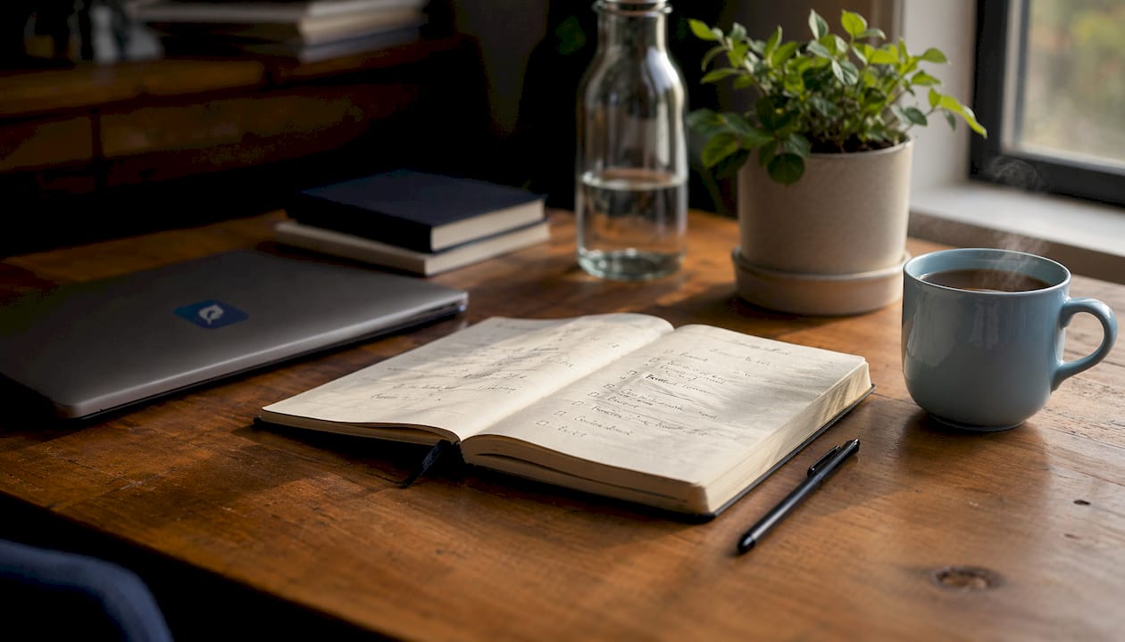 Checklist on desk for professional email components