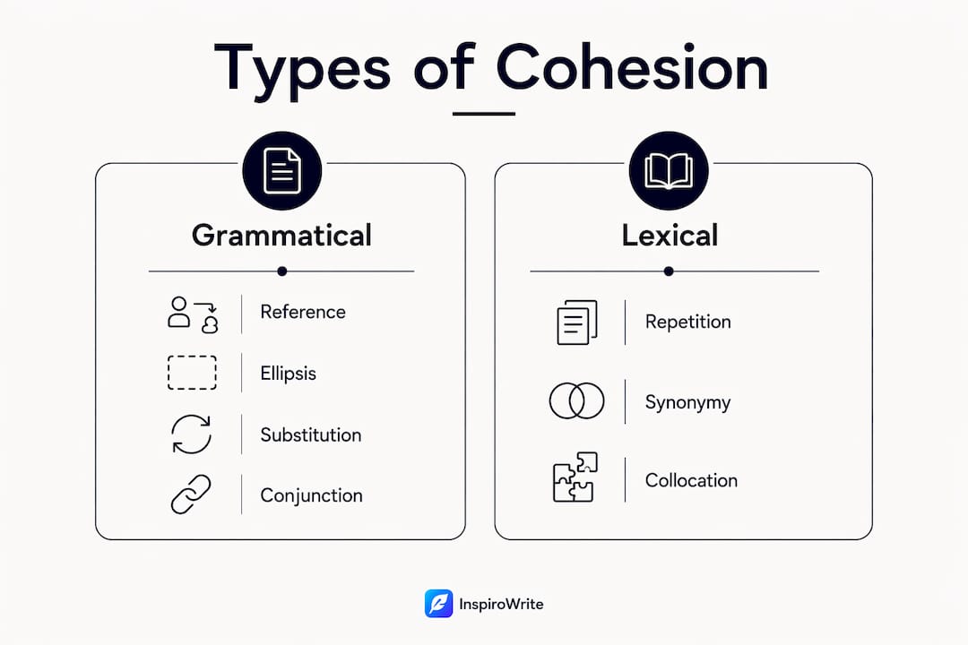 Infographic comparing grammatical and lexical cohesion