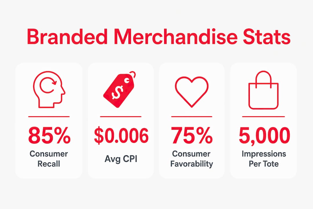 Infographic showing key branded merchandise statistics