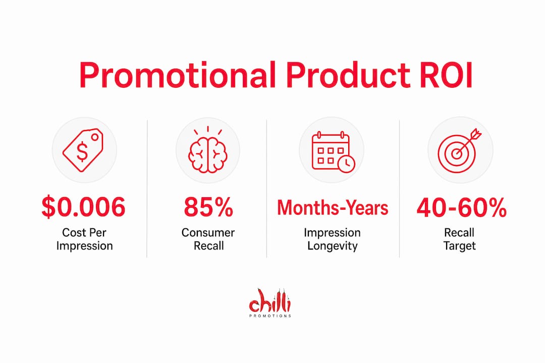 Infographic with key promotional product ROI statistics