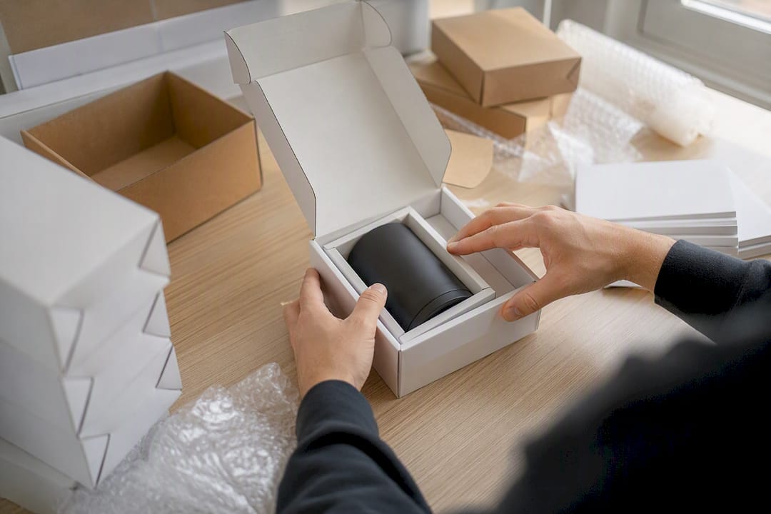Packaging promotional product sample for approval