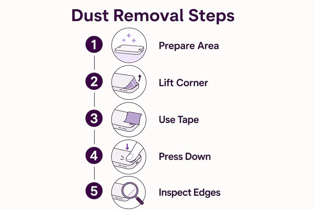 Infographic illustrating dust removal steps