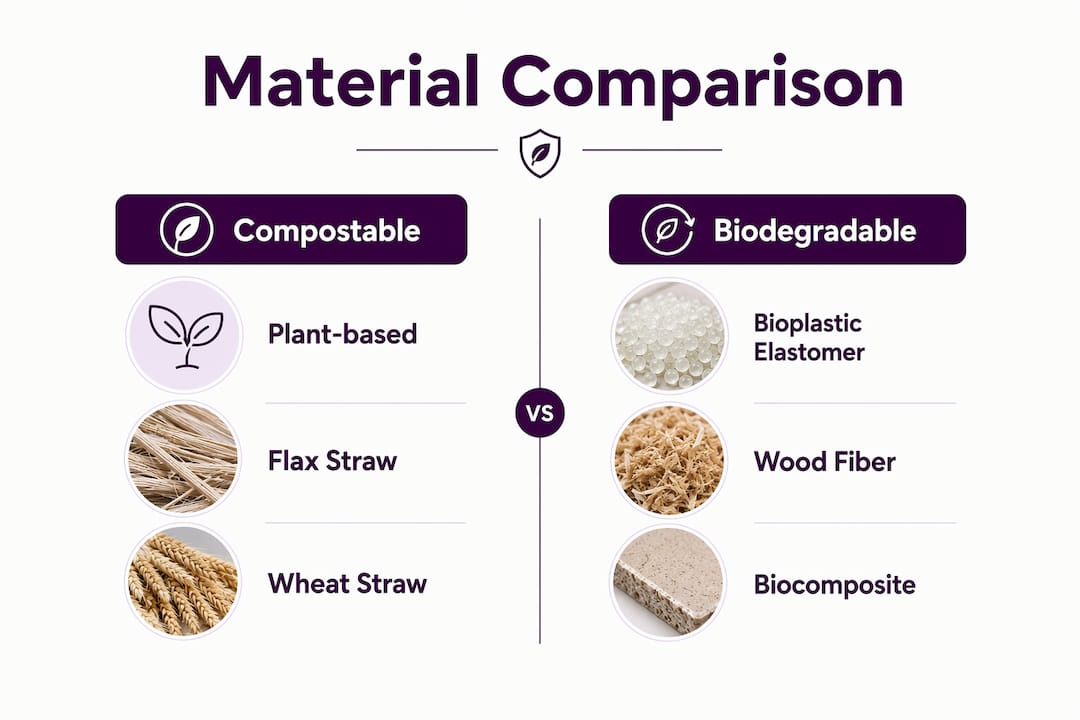 Infographic showing eco-friendly phone case material comparison