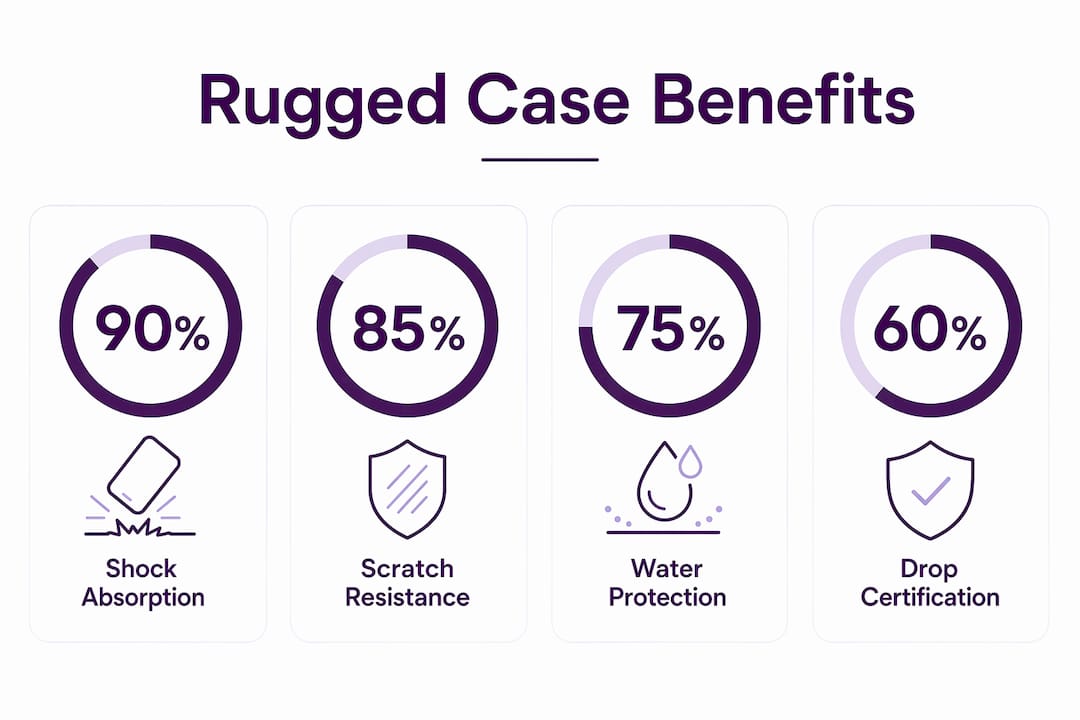 Infographic showing rugged phone case protection benefits