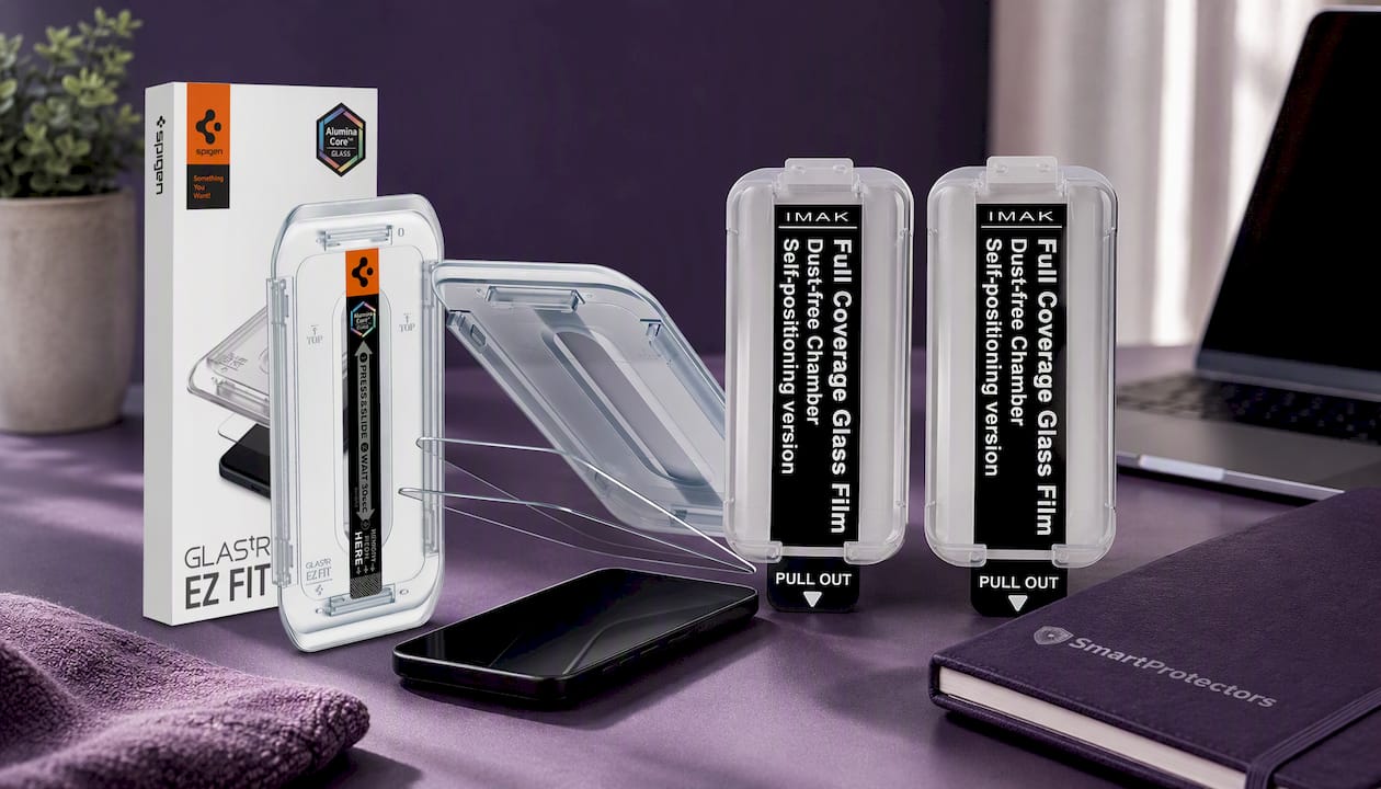 Spigen GLAS.tR EZ Fit Sensor Protected Screen Protector for iPhone 17 Series (2-Pack)