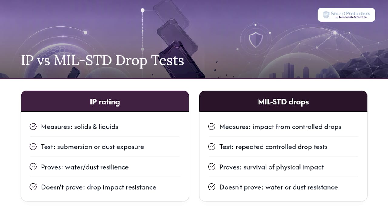 Comparison of IP ratings and drop testing