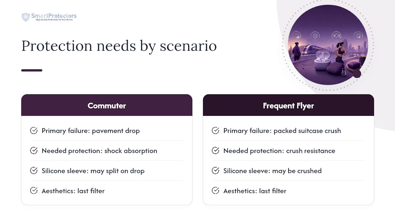 Commuter and traveller case protection comparison