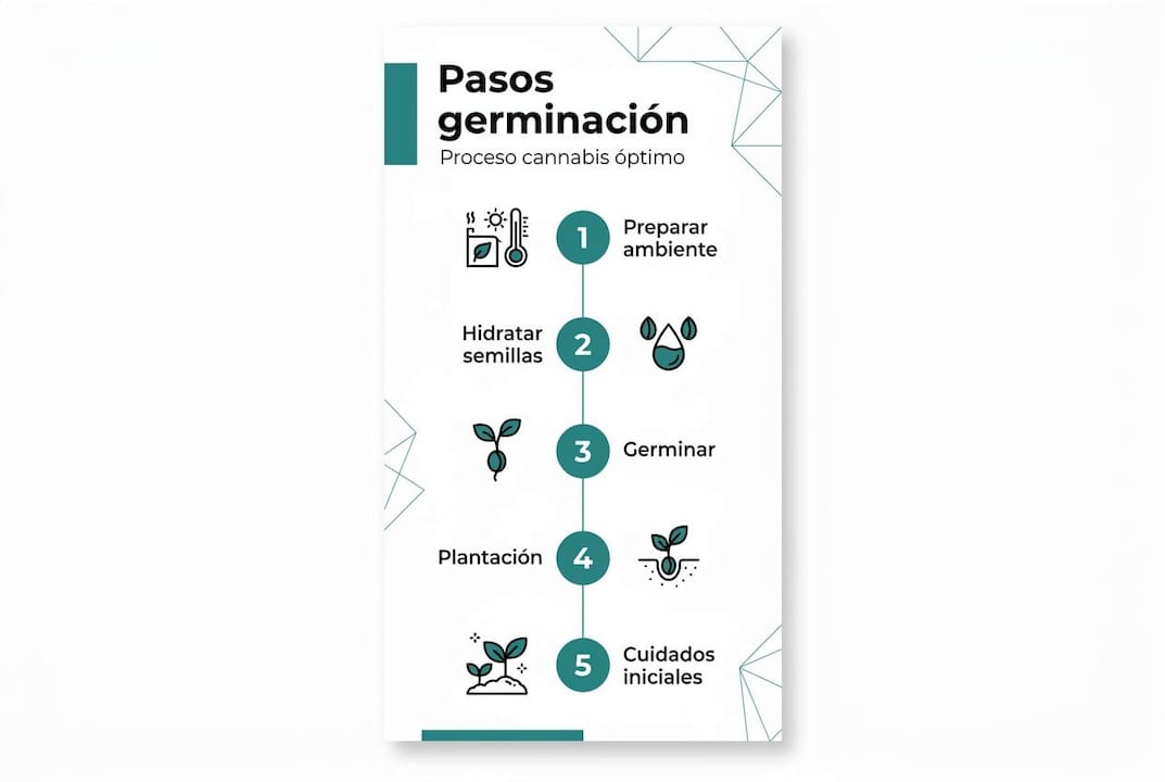 Guía visual paso a paso para germinar semillas de cannabis