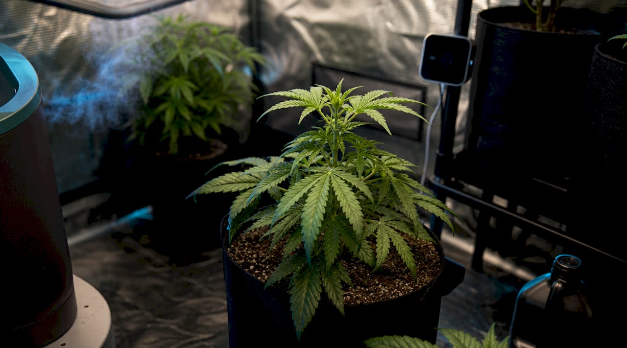Cultivo de una planta autofloreciente en interior utilizando iluminación LED