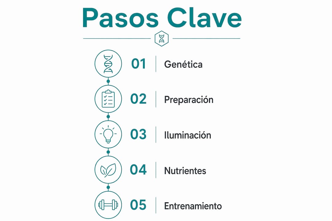 Guía visual con los pasos esenciales para sacar el máximo provecho a tus autoflorecientes