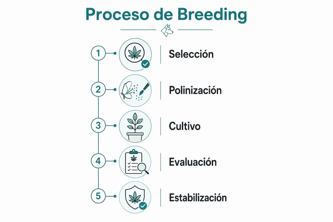 Infografía que explica de forma detallada cada etapa del proceso de cría