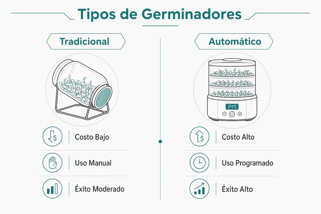 Infografía: ¿Qué germinador elegir? Comparativa de modelos y tipos