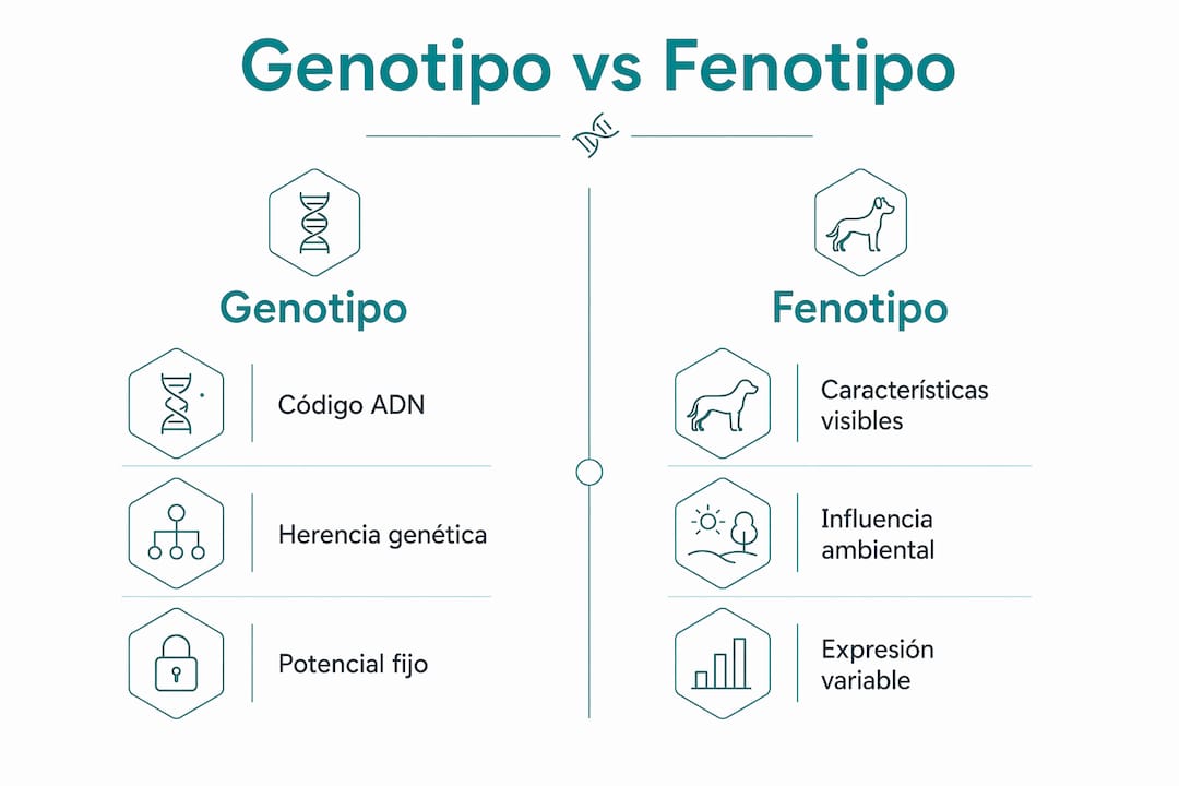 Infografía: diferencias clave entre genotipo y fenotipo en el cannabis