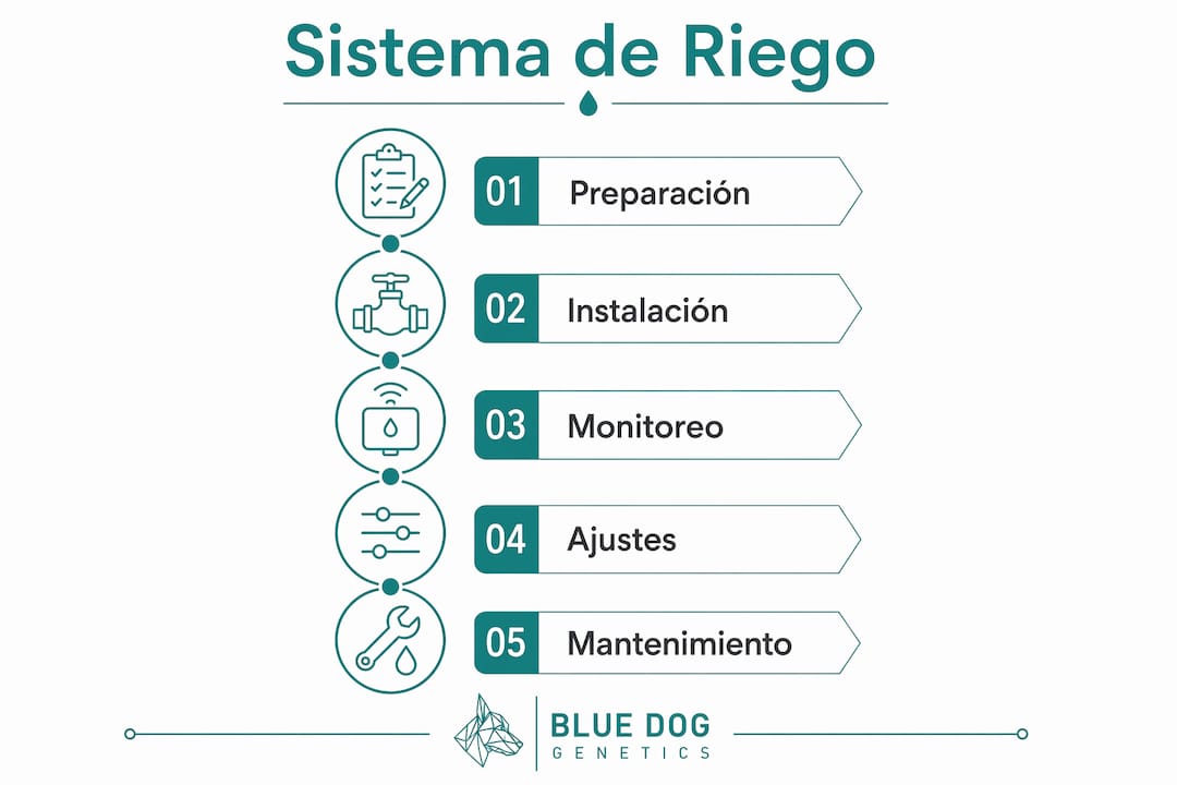 Infografía: cómo montar un sistema de riego eficiente para el cultivo de cannabis