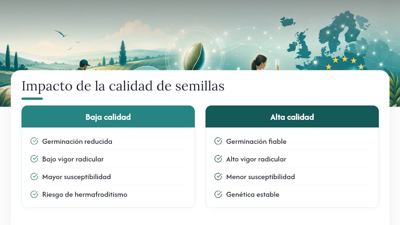 Impacto de la calidad de las semillas en el cultivo y la producción posterior — overview diagram