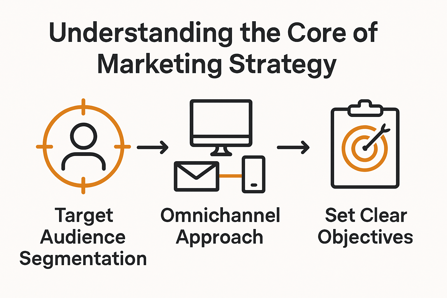Infographic of modern marketing strategy components with visual breakdown