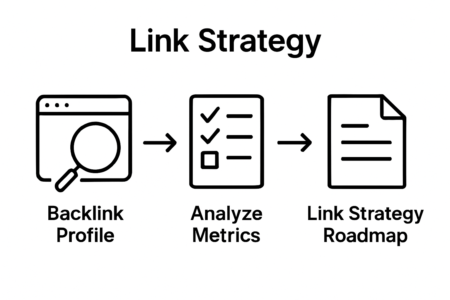 Infographic illustrating backlink profile analysis workflow