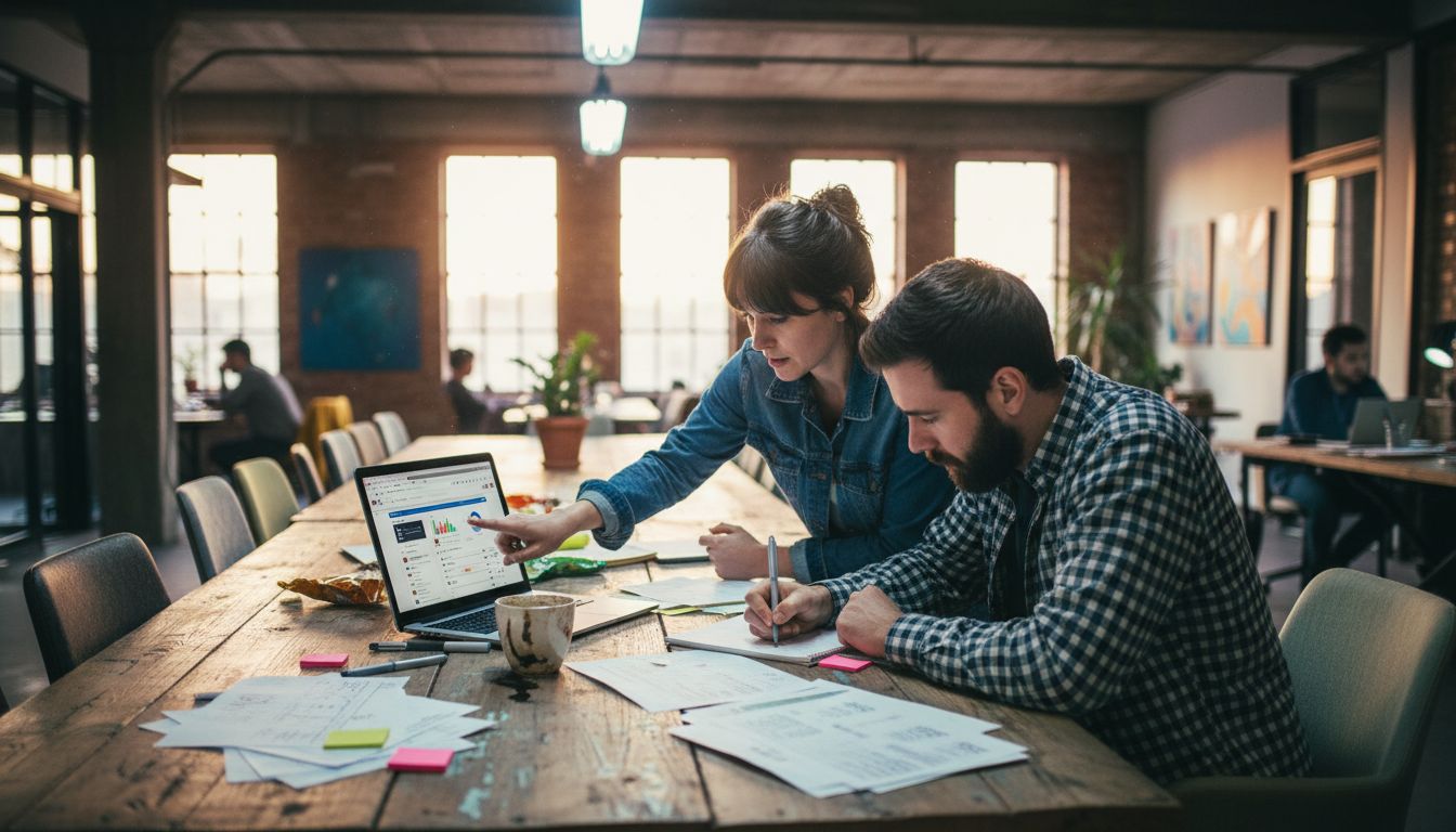 Team brainstorming digital campaign ideas