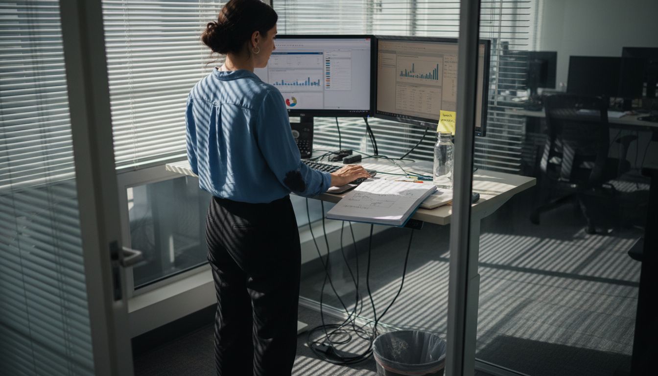 Analyst reviews digital marketing data dashboard