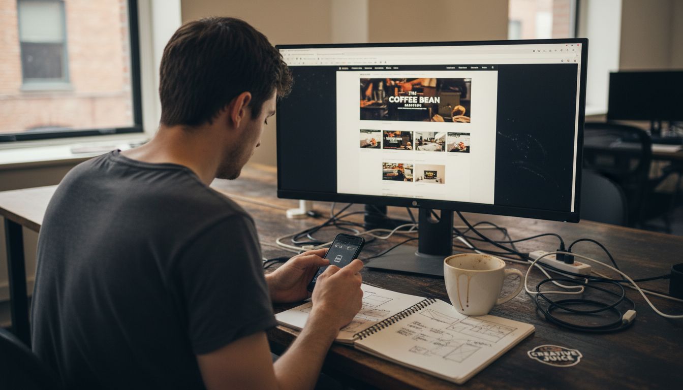 Designer adjusting mobile responsive web layout