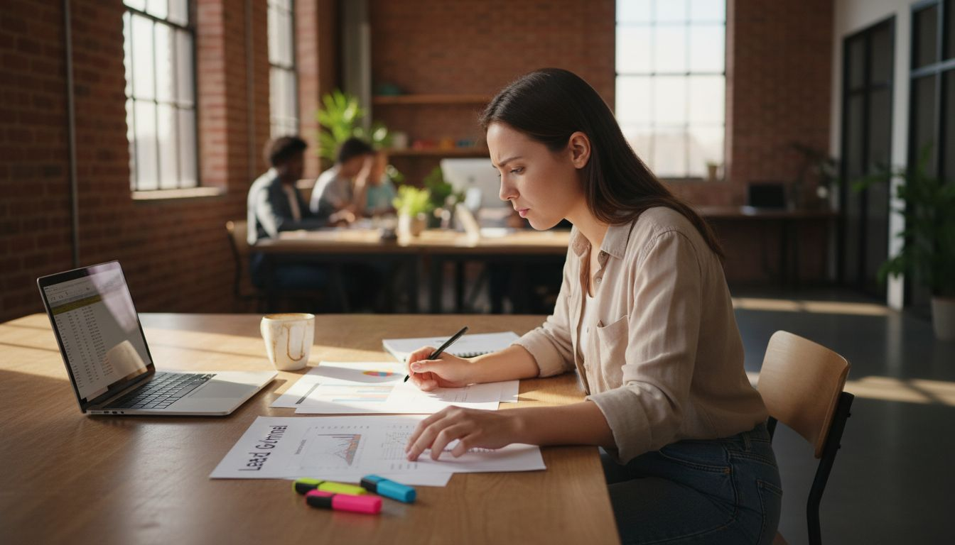 Marketer reviews different funnel charts