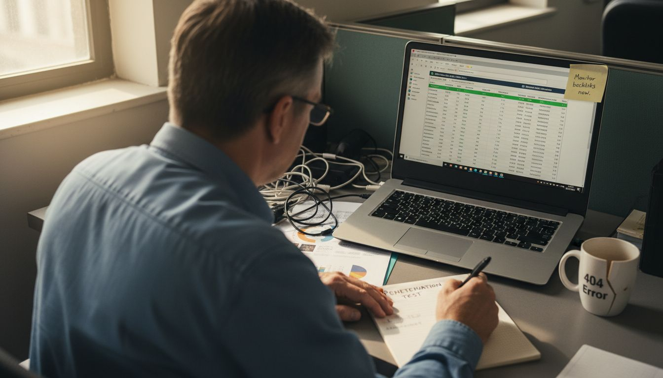 IT specialist examines negative SEO attack