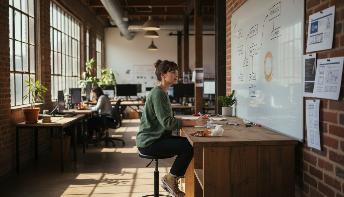 UX designer mapping site navigation flow