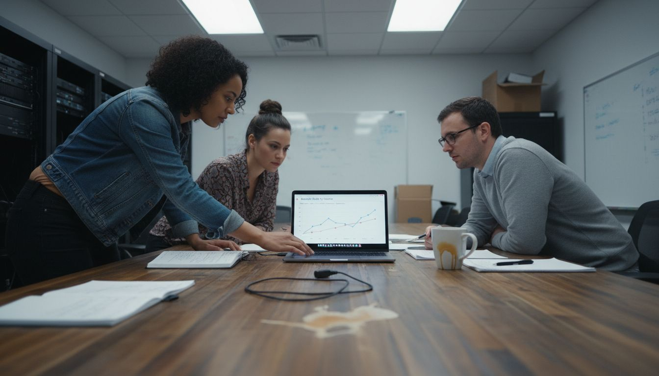 Team analyzing bounce rate data together