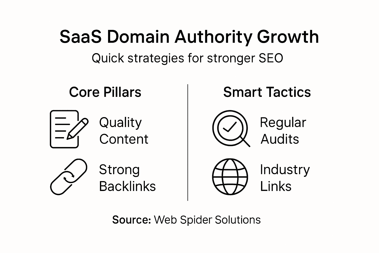 Infographic showing domain authority growth strategies