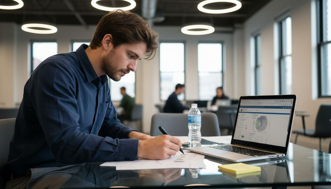 Businessperson reviewing SaaS industry report