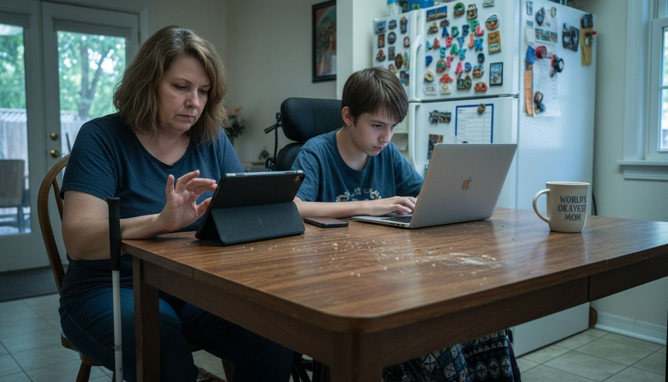 Diverse users accessing websites at home