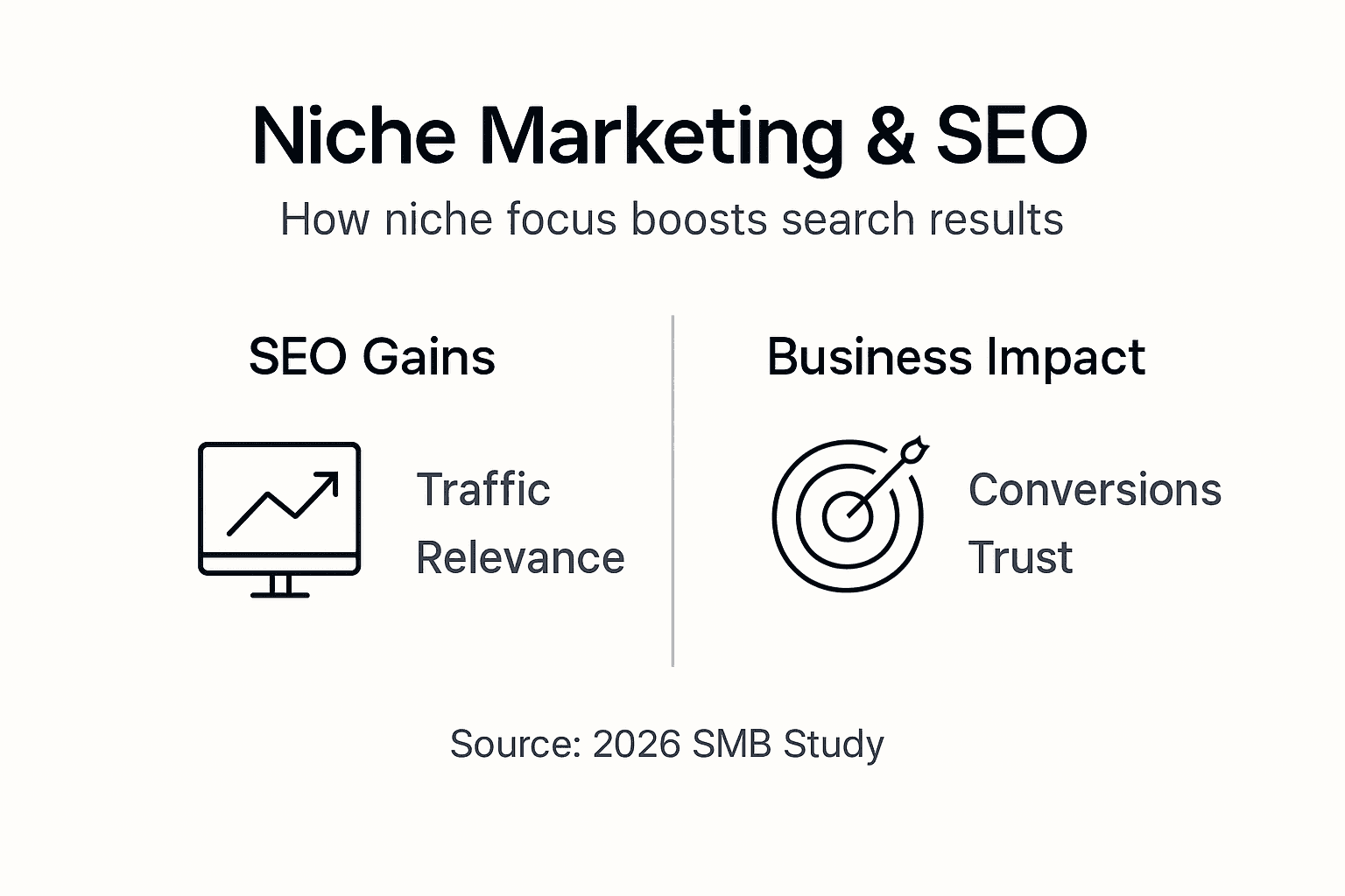 Infographic showing niche SEO benefits and outcomes