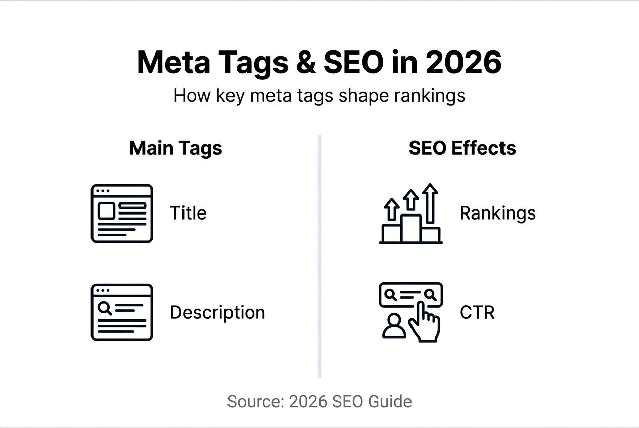 Infographic showing meta tags and SEO impact