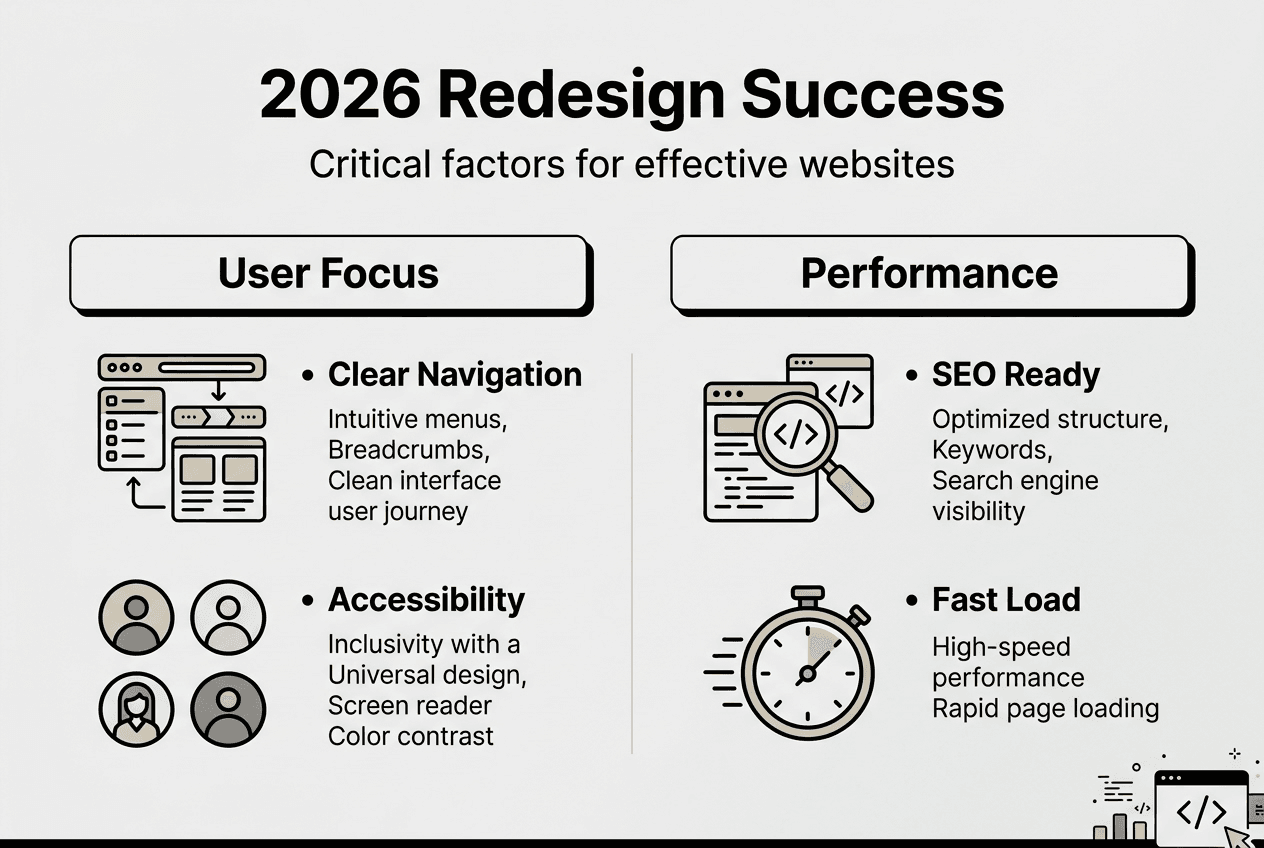 Infographic website redesign checklist summary