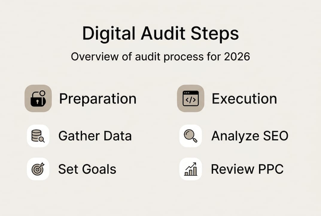 Infographic showing steps in digital audit process