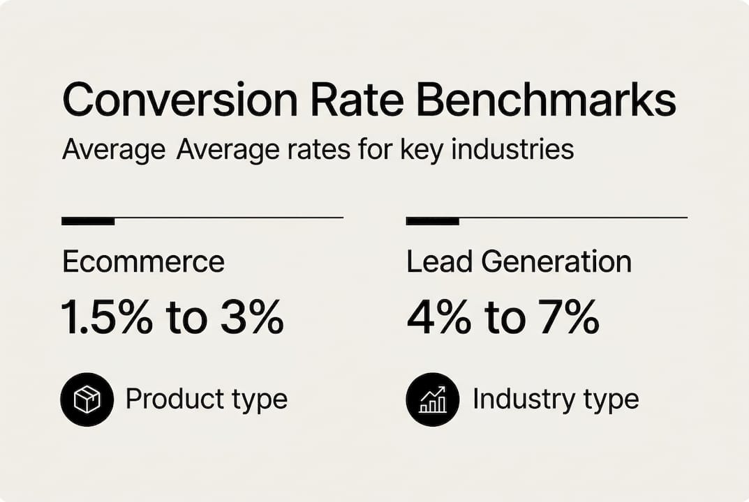 Infographic with conversion rate statistics by industry