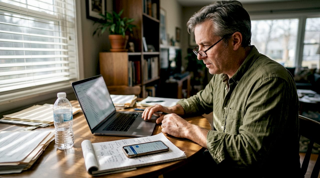 Business owner setting up PPC keywords