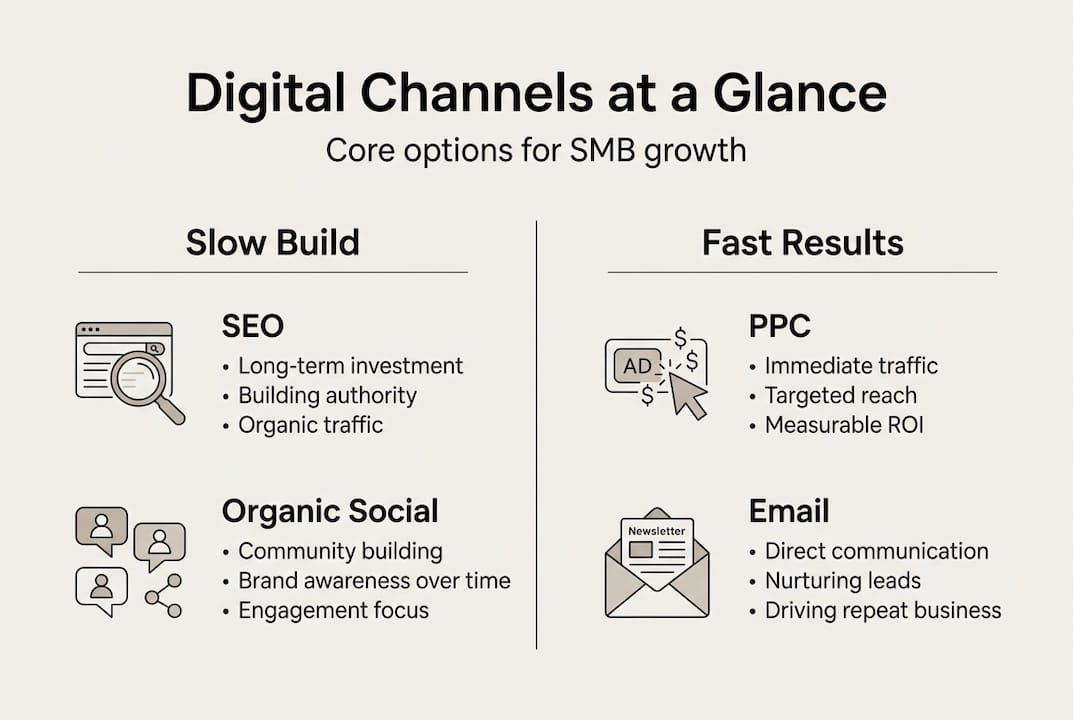 Infographic compares main digital channels