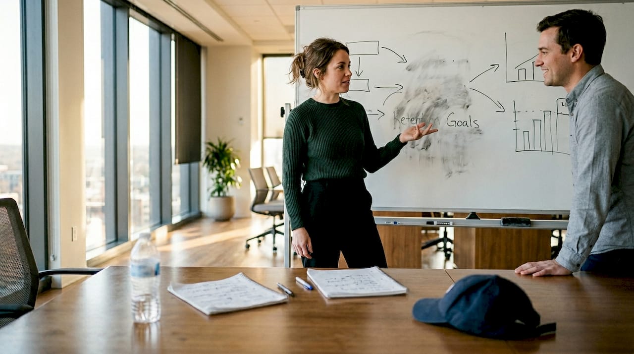 Account manager discussing retention strategies