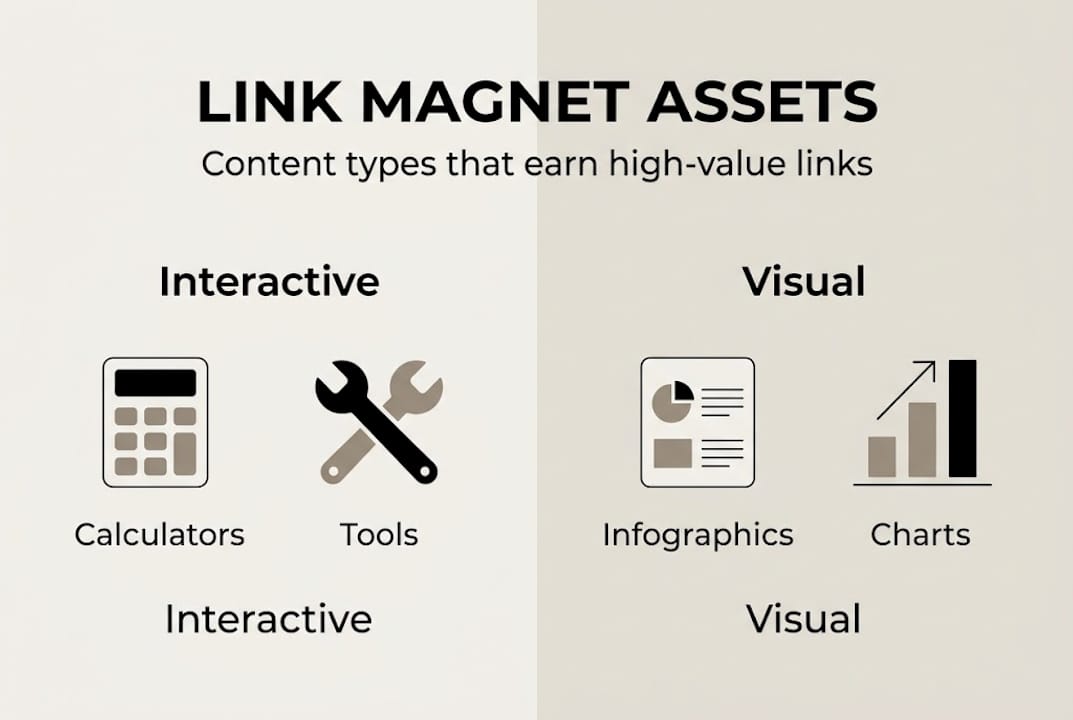 Infographic of content types for high-value links