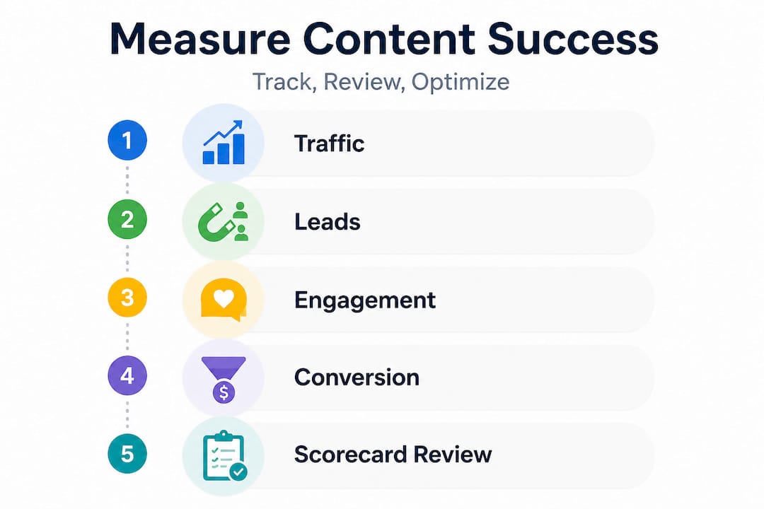Infographic showing content measurement steps