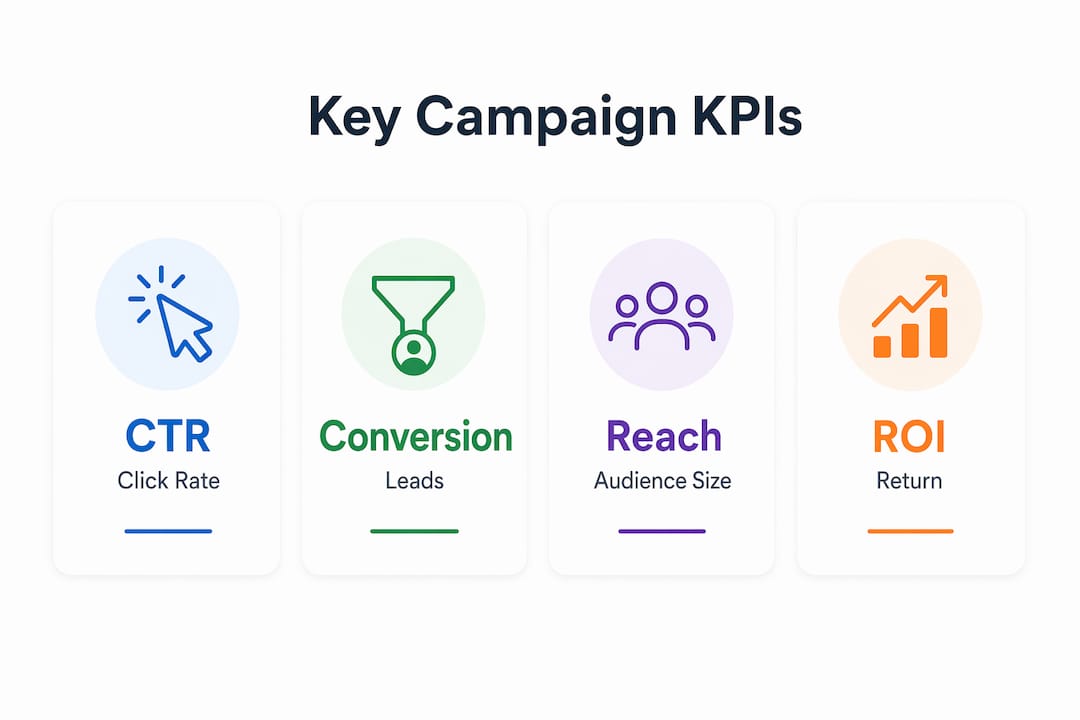 Infographic highlighting key campaign performance KPIs