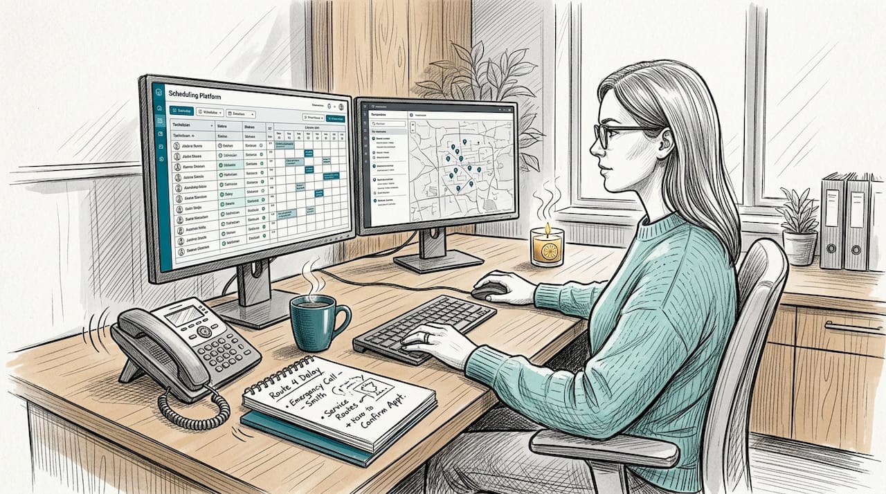 Dispatcher using centralized scheduling software